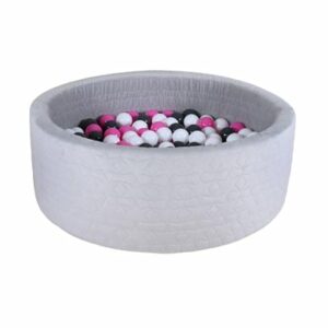 knorr toys® Bällebad soft - Cosy geo grey - 300 balls creme/grey/rose grau