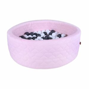 knorr toys® Bällebad soft - Cosy heart rose - 300 Bälle grey/creme rosa