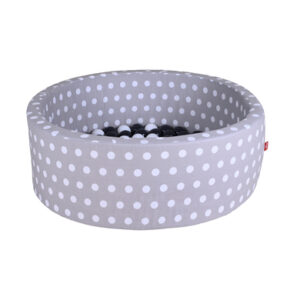 knorr toys® Bällebad soft - Grey white dots - 100 balls grey/creme grau