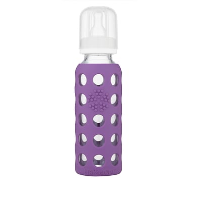 lifefactory Babyflasche aus Glas in grape 250 ml