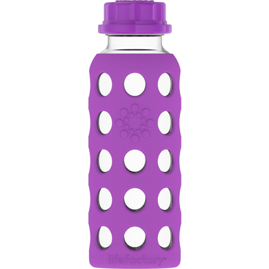 lifefactory Kinderflasche aus Glas in grape 250 ml