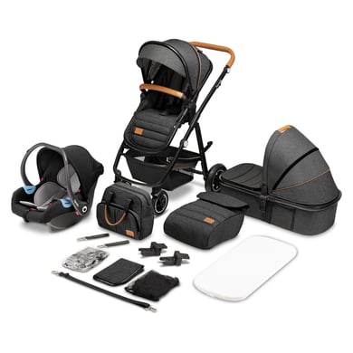 lionelo Kombikinderwagen Amber 3 in 1 Grey Graphite