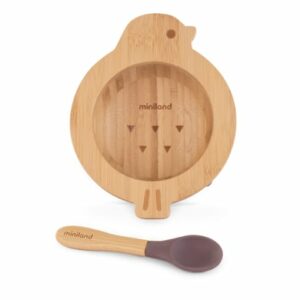 miniland Geschirrset aus Schale und Holzlöffel wooden bowl chick