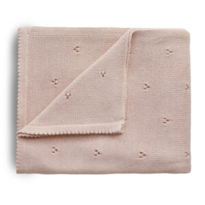 mushie Strickdecke Pointelle Blush 80 x 100 cm