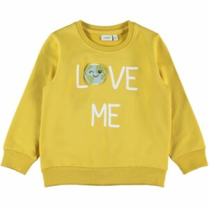 name it Girls Sweatshirt NMFLAPLANET Spicy Mustard