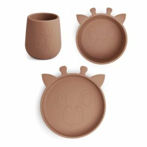 nuuroo Geschirrset Judi Giraffe 3er Chocolate Malt