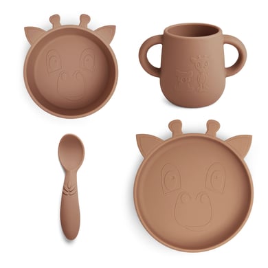 nuuroo Geschirrset Lykke Giraffe 4-teilig Chocolate Malt