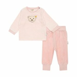 Steiff Babysweat-Set Silver Pink