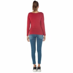 M.M.C. Umstandslangarmshirt Winke Winke mit Motiv Weinrot