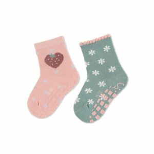 Sterntaler ABS-Söckchen Doppelpack Erdbeere/Blume rosa