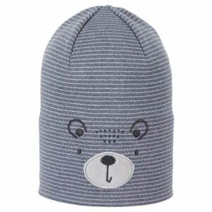 Sterntaler Slouch-Beanie Bär blau melange