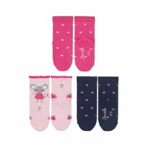 Sterntaler Baby-Söckchen 3er-Pack Herzen/Maus pink