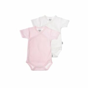 Liliput Kurzarm-Wickelbody 2er-Pack weiß/ rosa-gestreift
