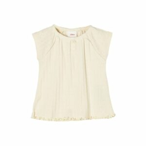 s.Oliver T-Shirt mit Ajourmuster beige