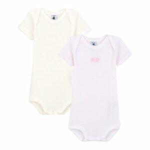 Petit Bateau 2-Pack Bodies weiß/rosa