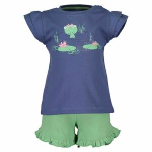 BLUE SEVEN Girls 2er Set T-Shirt + Shorts Jeansblau