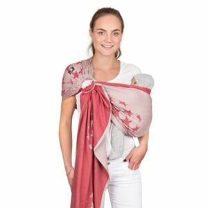 Hoppediz Babytragetuch gewebter Ring-Sling Los Angeles rot