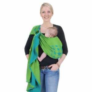 Hoppediz Babytragetuch gewebter Ring-Sling Los Angeles türkis