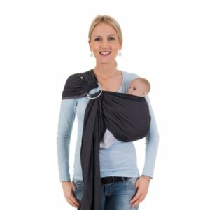 Hoppediz Babytragetuch gewebter Ring-Sling London grau