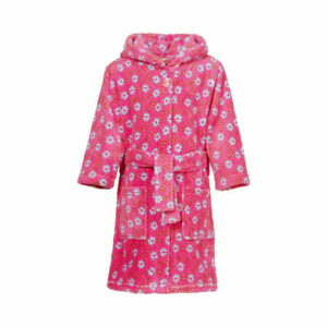 Playshoes Fleece-Bademantel Blumen pink