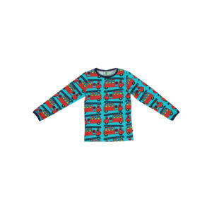 Smafolk Langarmshirt Feuerwehrauto Blue Atoll