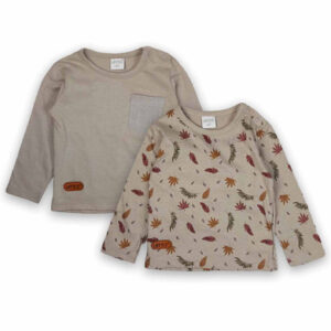 LITTLE Langarmshirt Fall Dreams Doppelpack grau