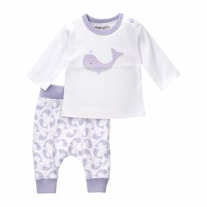 Baby Sweets 2tlg Set Shirt + Hose Baby Wal weiß lavendel