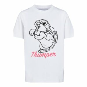 F4NT4STIC T-Shirt Disney Bambi Klopfer Line Zeichnung weiß