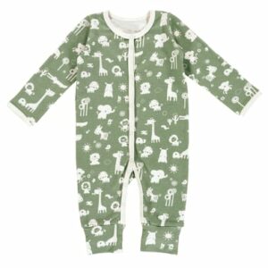 Alvi® Pyjama Granite Animals granitgrün/weiß