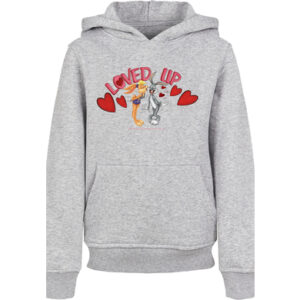 F4NT4STIC Hoodie Looney Tunes Bugs Bunny And Lola Valentine's Day Loved Up heather grey