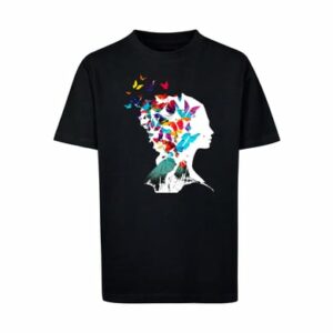 F4NT4STIC T-Shirt Schmetterling Silhouette TEE UNISEX schwarz