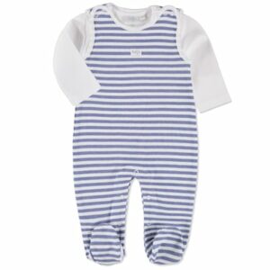 FEETJE Baby Stramplerset Ringel hellblau