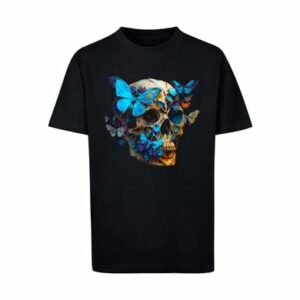 F4NT4STIC T-Shirt Schmetterling Skull TEE UNISEX schwarz