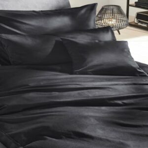 Giancasa Luxus Satin Bettwäsche Uni 255001-889 schwarz