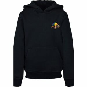 F4NT4STIC Hoodie Rainbow Turtle HOODIE UNISEX schwarz