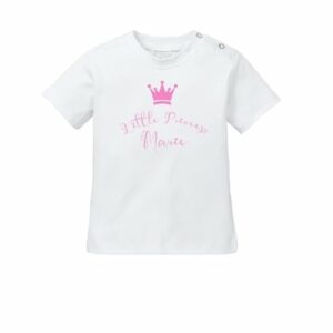 Schnullireich Baby T-Shirt (Kurzarm) mit Namen Little Princess Weiß