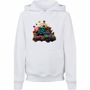 F4NT4STIC Hoodie Blumen Auto Hoodie weiß