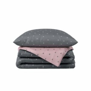 hibboux® Bettwäsche-Set Drops Baby Duvet Cover Set Grey/Pink
