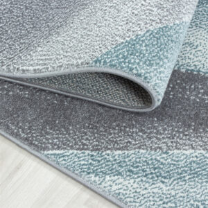 Giancasa Designerteppich Kurzflorteppich Mosaikoptik Wohnzimmer Schlafzimmer 1130 Blau