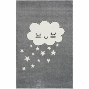 LIVONE Kinderteppich Kids love Rugs WOLKE silbergrau/weiss