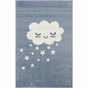 LIVONE Kinderteppich Kids love Rugs WOLKE blau/weiss