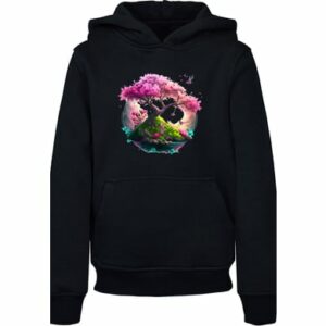 F4NT4STIC Hoodie Kirschblüten Baum Unisex Hoodie schwarz