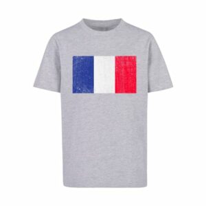 F4NT4STIC T-Shirt France Frankreich Flagge distressed heather grey