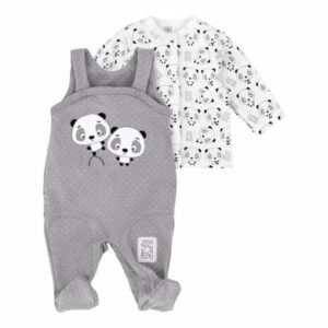 Baby Sweets 2tlg Set Strampler + Shirt Lieblingsstücke Panda weiß grau