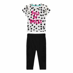 MINOTI T-Shirt und Leggings im Set Cremeweiß/Schwarz