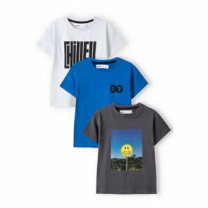 MINOTI 3er-Pack T-Shirts Blau/Grau/Schwarz