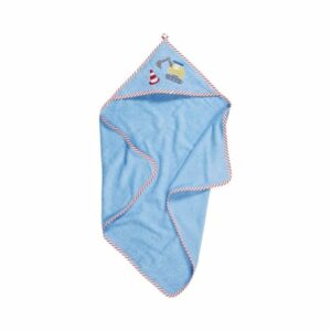 Playshoes Frottee-Kapuzentuch Baustelle blau