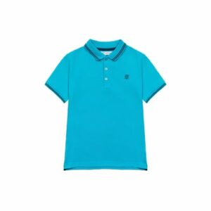 MINOTI Poloshirt mit Kontrastelementen Hellblau