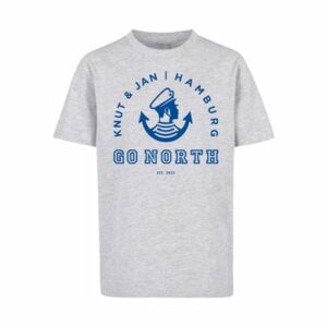 F4NT4STIC T-Shirt Go North Knut & Jan Hamburg Logo heather grey