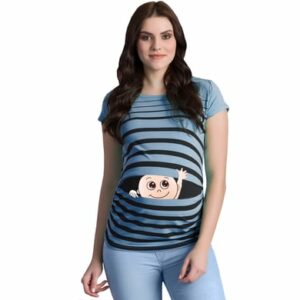 M.M.C. Umstandsshirt Winke Winke mit Motiv Babyblau